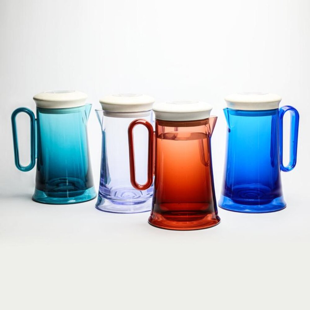 Plastic Pitcher with White Lid Qualy Design Brand Jug NEW PICK YOUR COLOR!